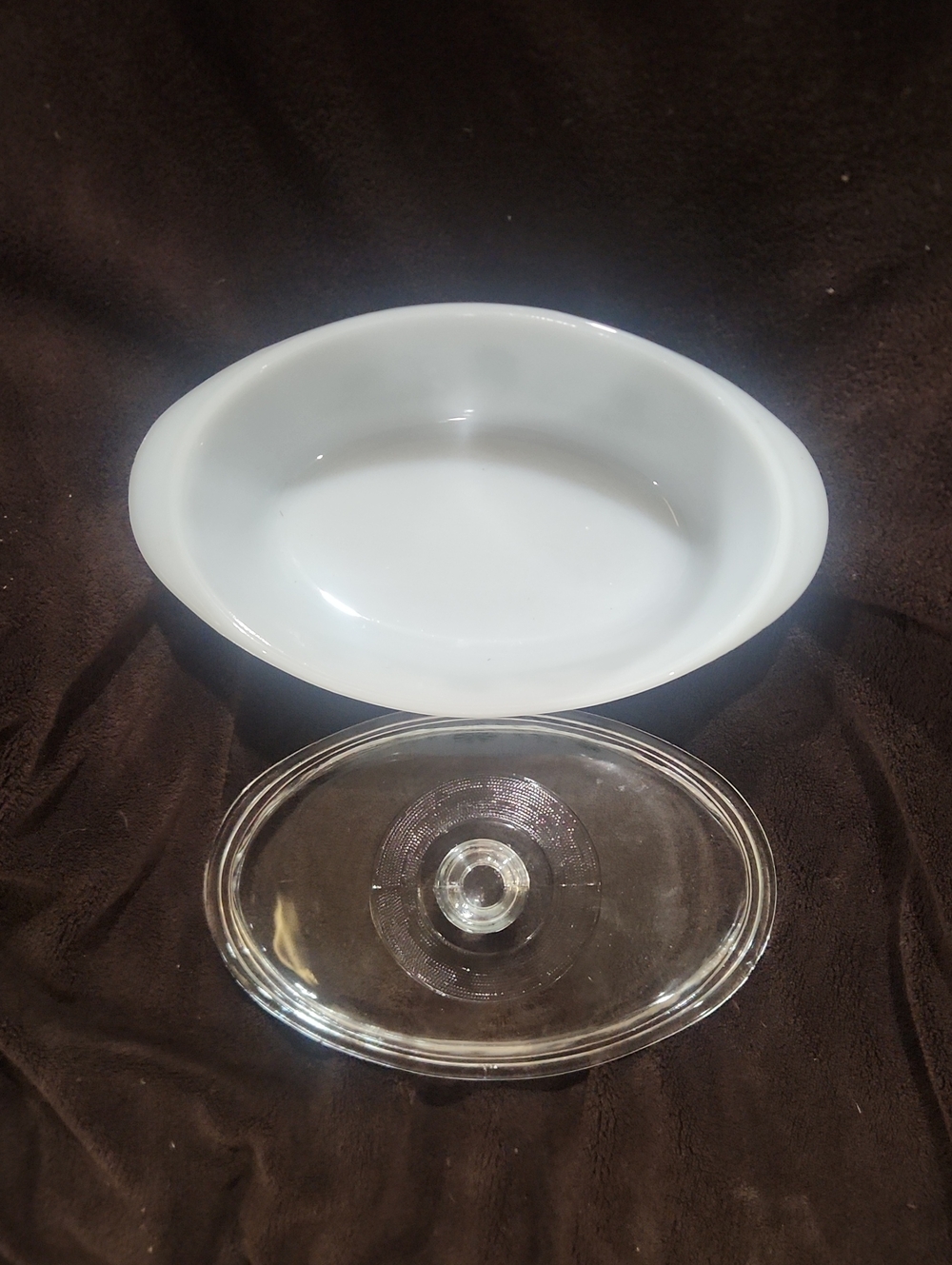 Classic White Oval Serving Casserole with Clear Glass Lid - Home Dining